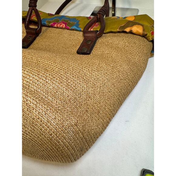 Valentino Woven Fiber & Leather Drawstring Tote 1967 RARE - Picture 11 of 14